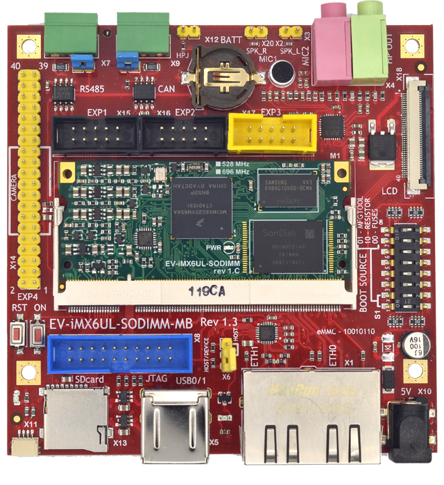 Материнская плата EV-iMX6UL-SODIMM-MB Материнская плата EV-iMX6UL-SODIMM-MB