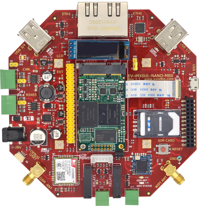 Материнская плата EV-iMX6UL-NANO-MBX Материнская плата EV-iMX6UL-NANO-MBX